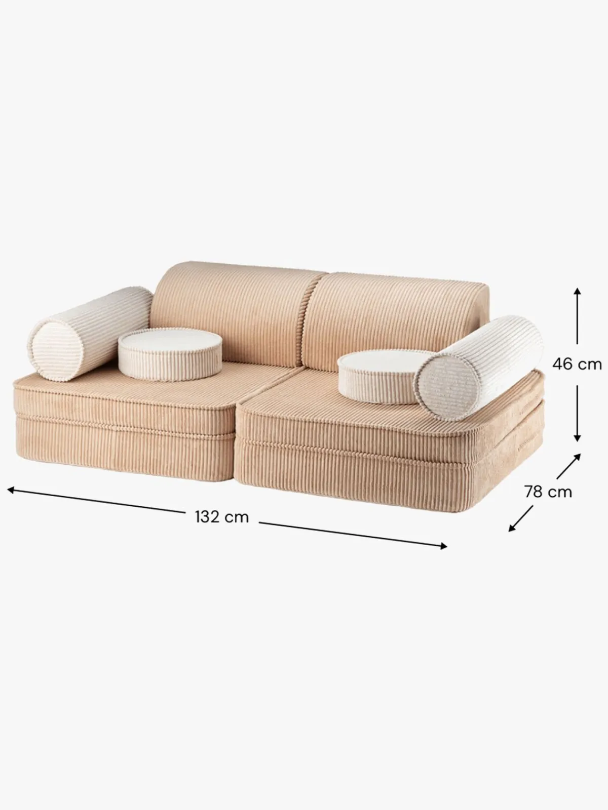 Børn Wigiwama Børnemøbler-Play Bygbar Sofa 272x156 cm, Brown Sugar