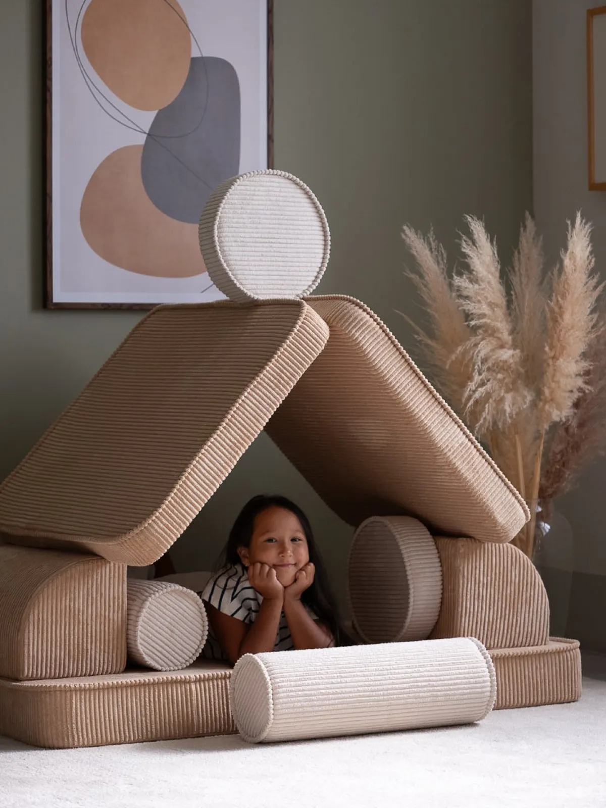 Børn Wigiwama Børnemøbler-Play Bygbar Sofa 272x156 cm, Brown Sugar
