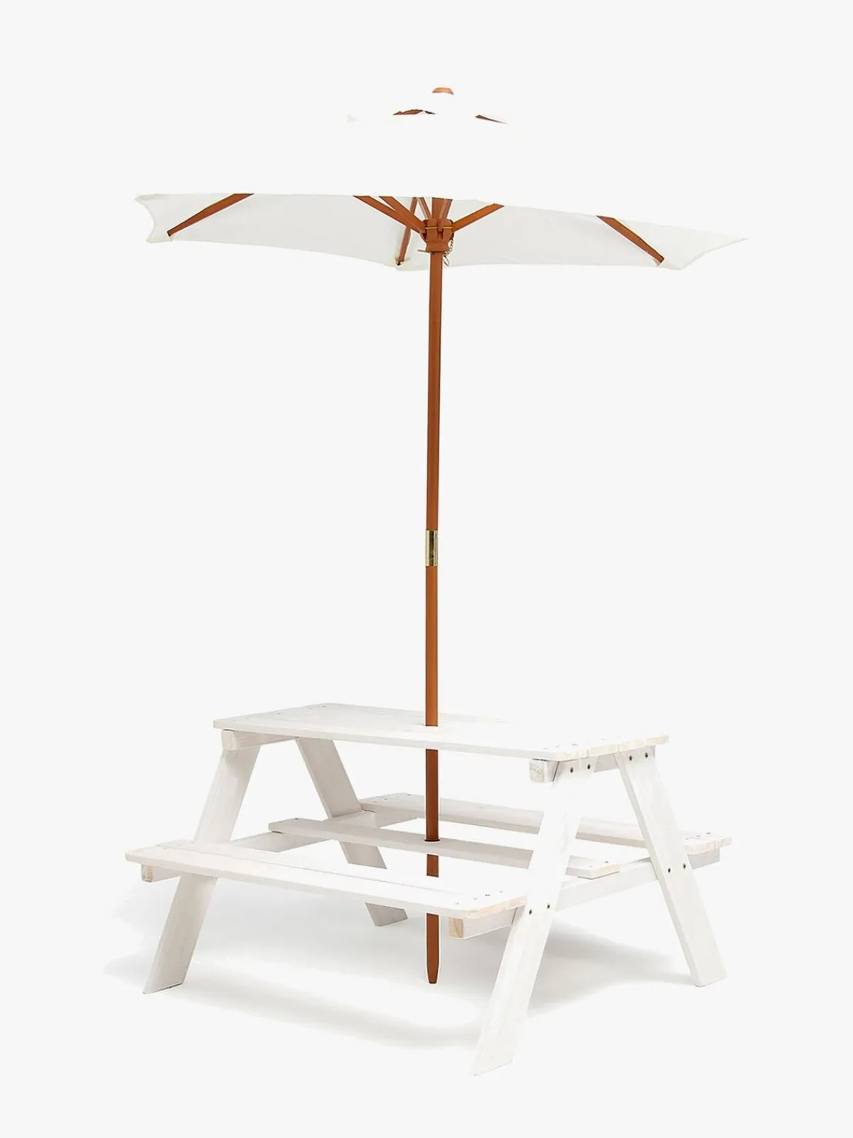 Woodlii Udemøbler-Picnicbord m. Parasol,